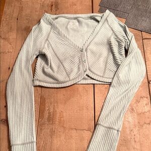 Urban Outfitters Ribbed Crop Top in Light Blue